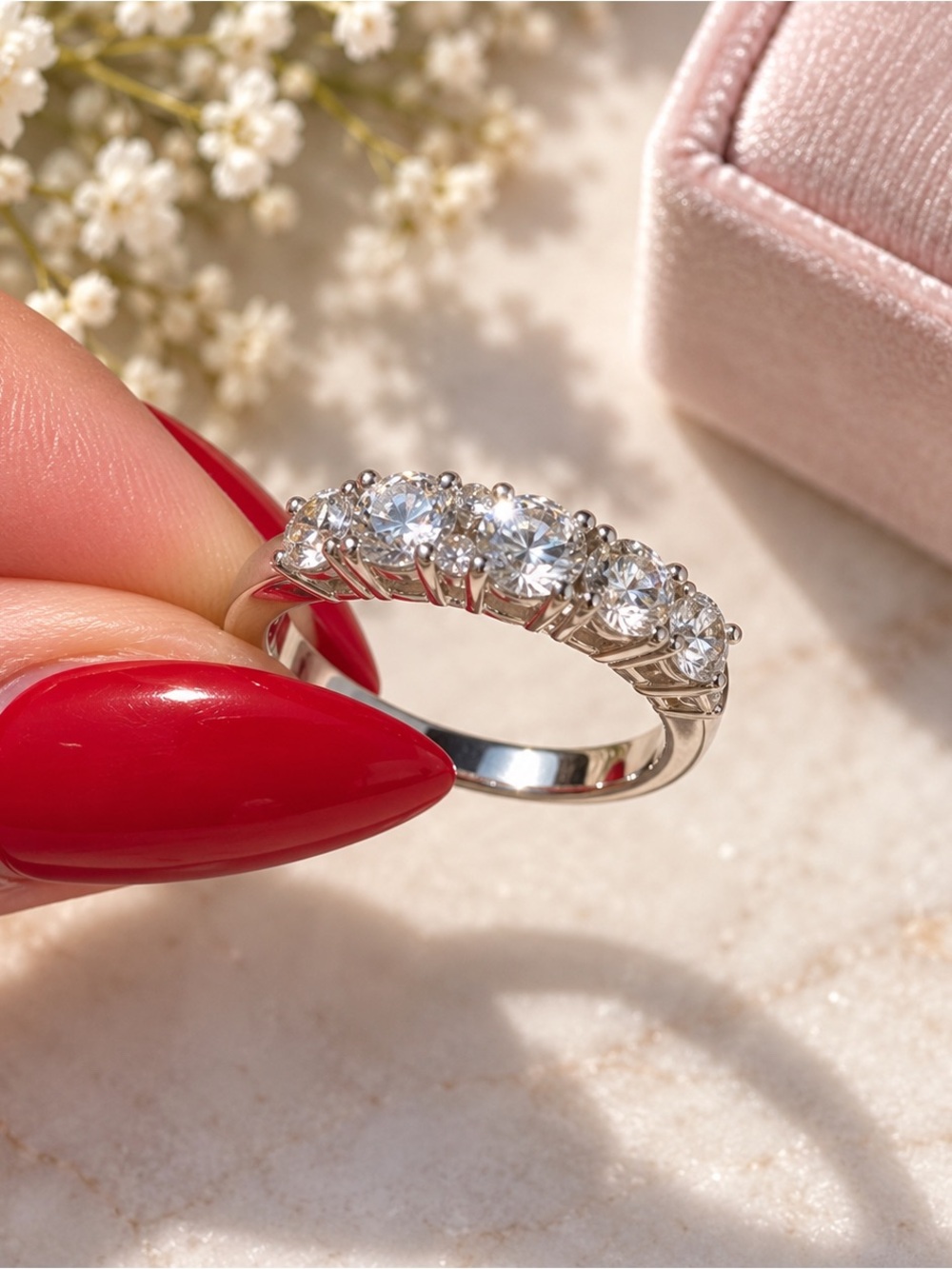 Five-Stone Crystal Ring